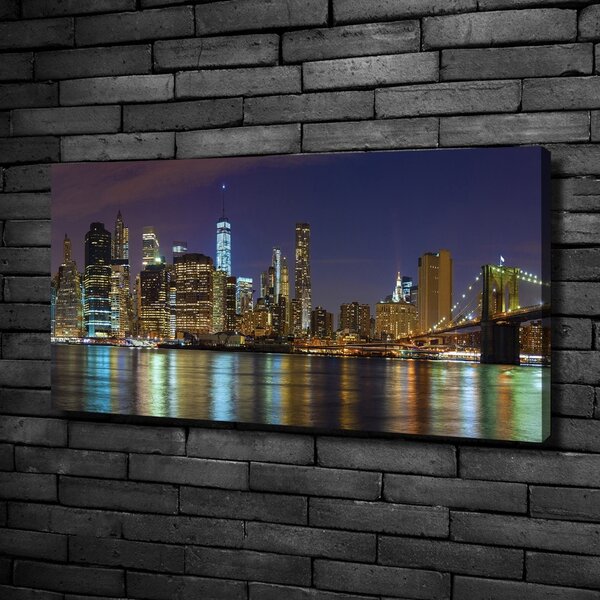 Pictură pe pânză Manhattan pe timp de noapte