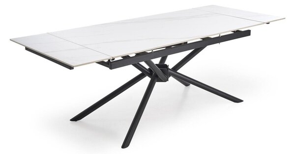 Masă Houston 1956Marmură albă, Negru, 8x9x16cm, ExtensieExtensie, Piatră sinterizată, Metal