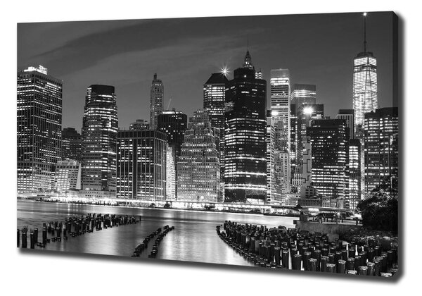 Imprimare tablou canvas Manhattan pe timp de noapte