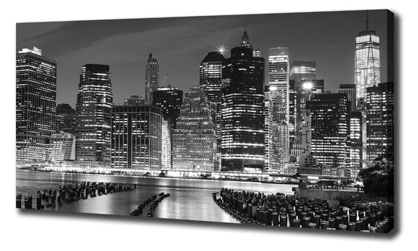 Imprimare tablou canvas Manhattan pe timp de noapte