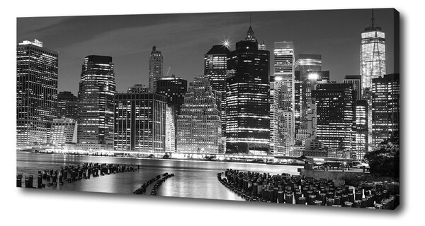 Imprimare tablou canvas Manhattan pe timp de noapte