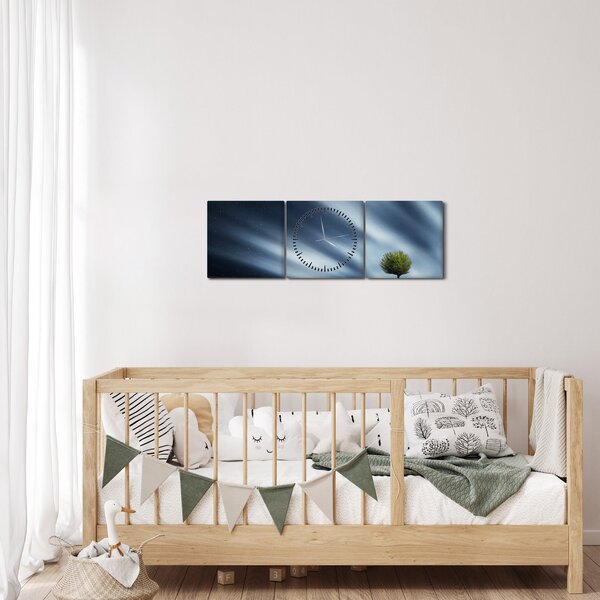 Tablou -Aurora boreală (cu ceas) (90x30 cm)