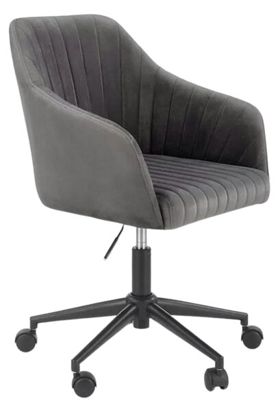 Scaun de birou FRESCO, gri, stofa catifelata, 51x54x81/91 cm