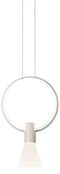 Pendul minimalist alb SINDY cu LED