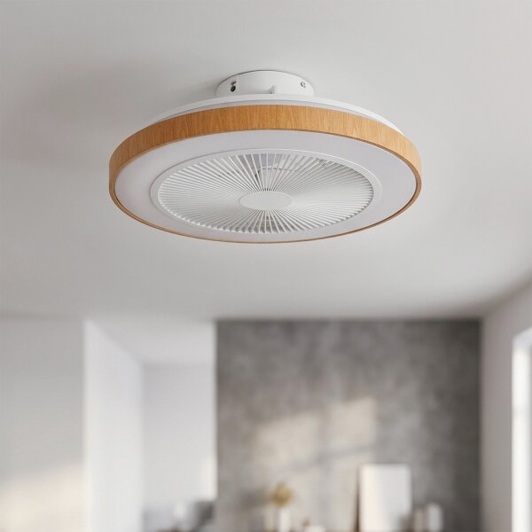BRILAGI - Ventilator de tavan cu LED reglabil LED/38W/230V 50 cm alb/maro + telecomandă