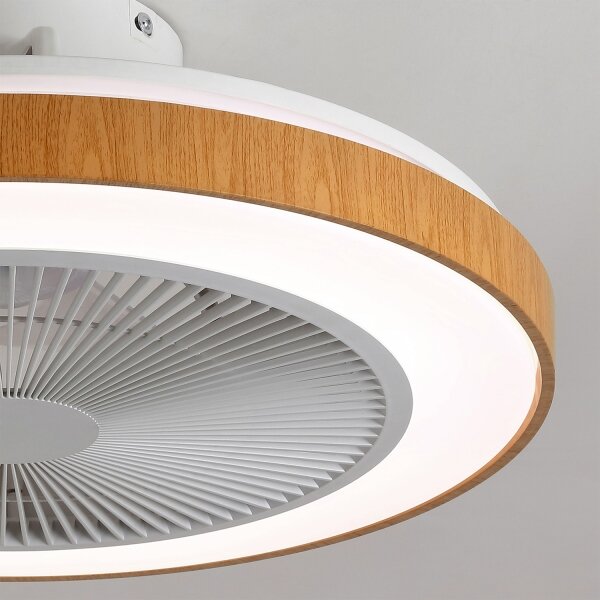 BRILAGI - Ventilator de tavan cu LED reglabil LED/38W/230V 50 cm alb/maro + telecomandă