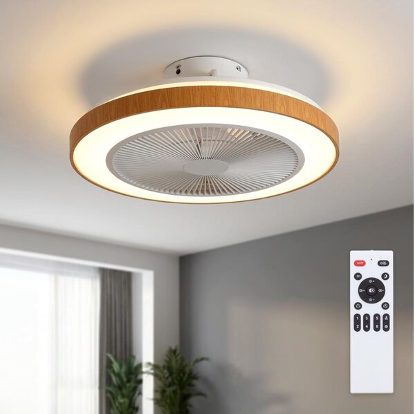 BRILAGI - Ventilator de tavan cu LED reglabil LED/38W/230V 50 cm alb/maro + telecomandă