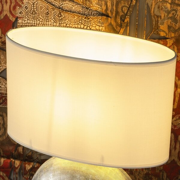 ONLI - Lampă de masă CERAMICA 1xE27/15W/230V 51 cm argintie/albă