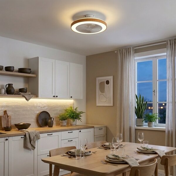 BRILAGI - Ventilator de tavan cu LED reglabil LED/38W/230V 50 cm alb/maro + telecomandă