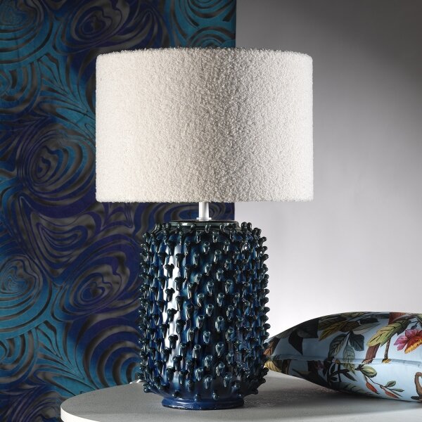 ONLI - Lampă de masă CERAMICA 1xE27/15W/230V 57 cm albastru/crem