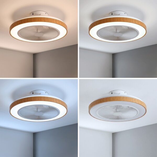 BRILAGI - Ventilator de tavan cu LED reglabil LED/38W/230V 50 cm alb/maro + telecomandă