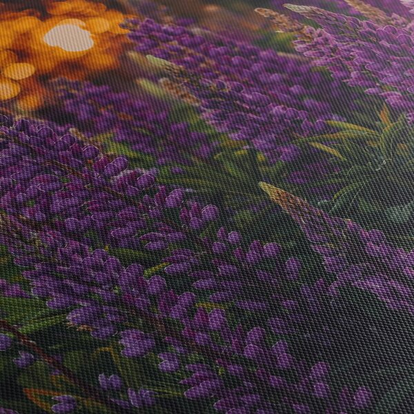Tablou - Flori de lupin (cu ceas) (90x30 cm)