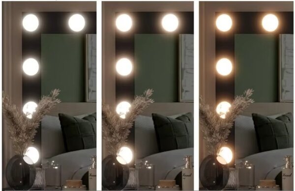 Masă de toaletă mare cu iluminare 80 x 40 x 110cm negru