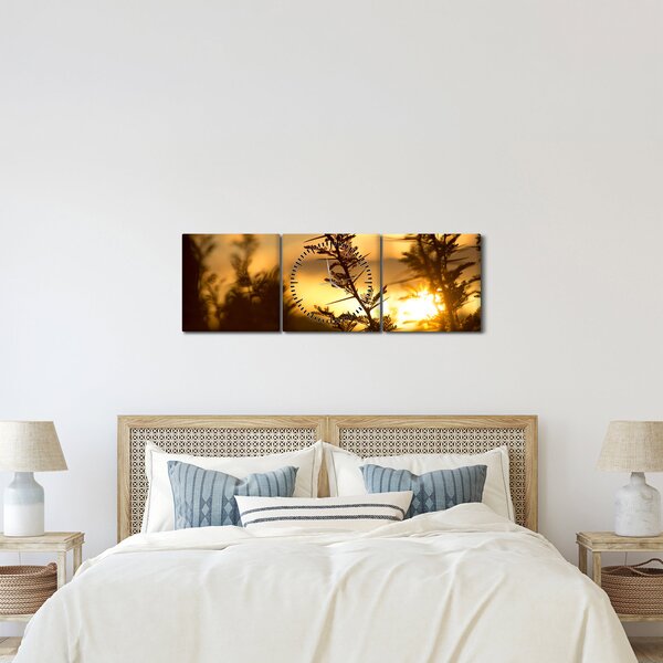Tablou - Apus de soare (cu ceas) (90x30 cm)