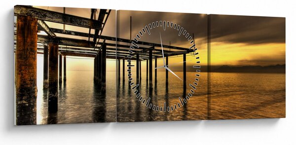Tablou - Arhitectura la mal (cu ceas) (90x30 cm)