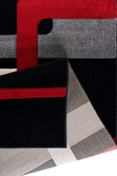 Covor Maxim gri- rosu 200/200 cm