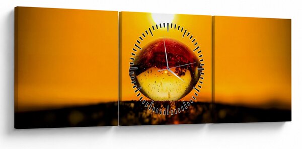 Tablou - Picături din sticlă (cu ceas) (90x30 cm)