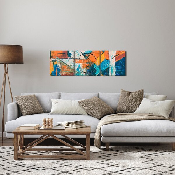 Tablou - Abstract (cu ceas) (90x30 cm)