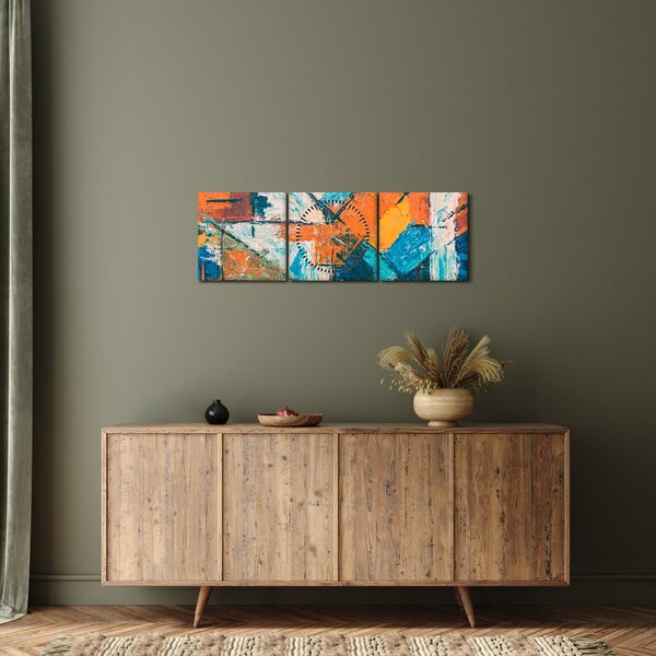 Tablou - Abstract (cu ceas) (90x30 cm)