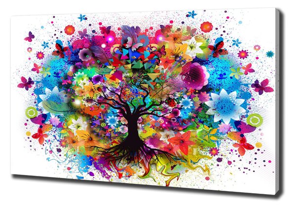 Tablou pe pânză copac colorat