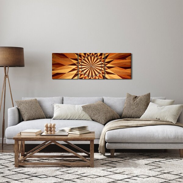 Tablou - Colaj din lemn (cu ceas) (90x30 cm)