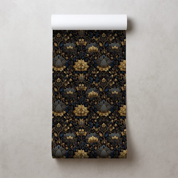 Fototapet flori aurii pe fundal închis