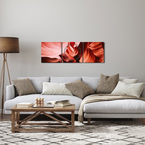 Tablou - Roci roșii (cu ceas) (90x30 cm)