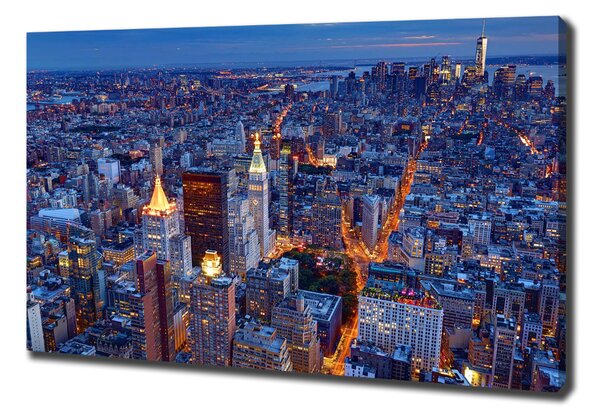 Imprimare tablou canvas Manhattan pe timp de noapte