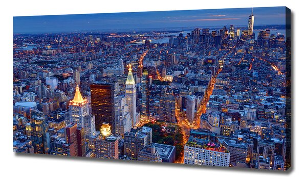 Imprimare tablou canvas Manhattan pe timp de noapte