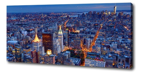 Imprimare tablou canvas Manhattan pe timp de noapte
