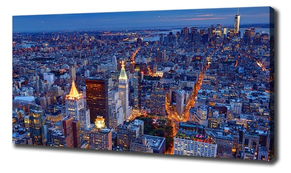 Imprimare tablou canvas Manhattan pe timp de noapte