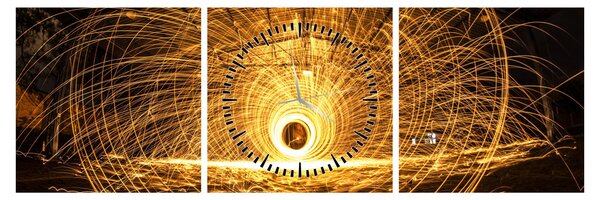 Tablou - Disc luminos (cu ceas) (90x30 cm)