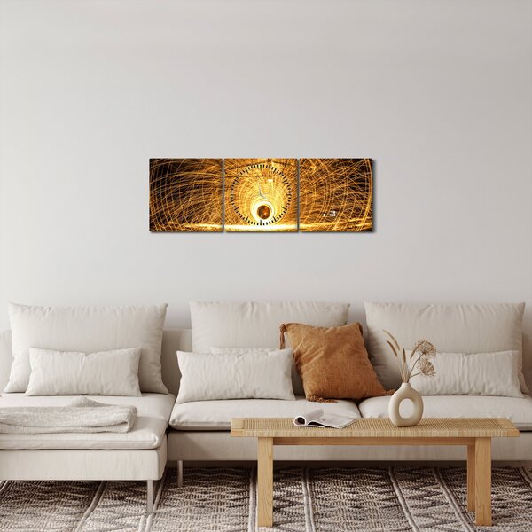 Tablou - Disc luminos (cu ceas) (90x30 cm)