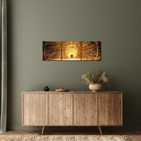 Tablou - Disc luminos (cu ceas) (90x30 cm)