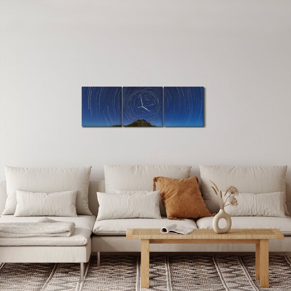 Tablou - Stele rotative (cu ceas) (90x30 cm)