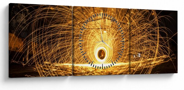 Tablou - Disc luminos (cu ceas) (90x30 cm)