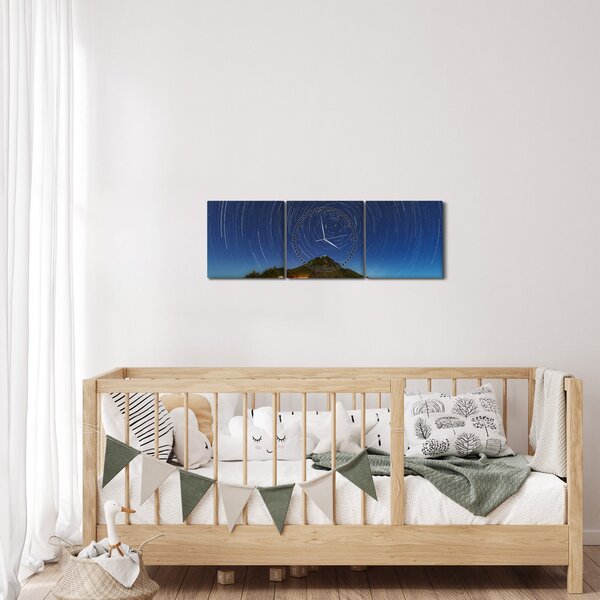 Tablou - Stele rotative (cu ceas) (90x30 cm)