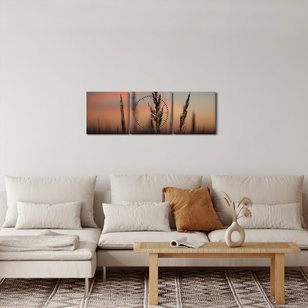 Tablou - Silueta plantei (cu ceas) (90x30 cm)