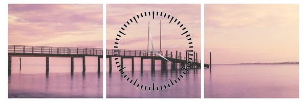 Tablou - Port (cu ceas) (90x30 cm)