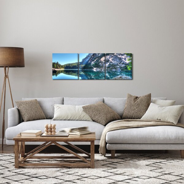 Tablou - Lac montan (cu ceas) (90x30 cm)