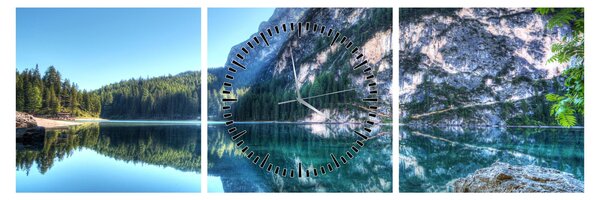 Tablou - Lac montan (cu ceas) (90x30 cm)