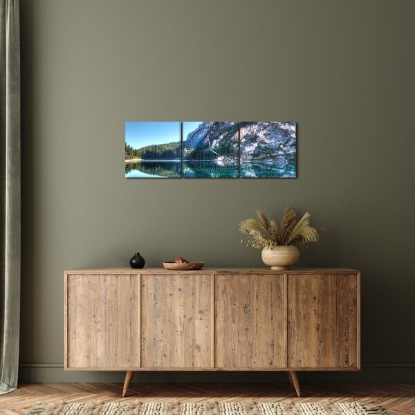 Tablou - Lac montan (cu ceas) (90x30 cm)