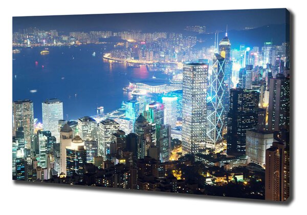 Tablou pe pânză canvas Hong Kong pe timp de noapte