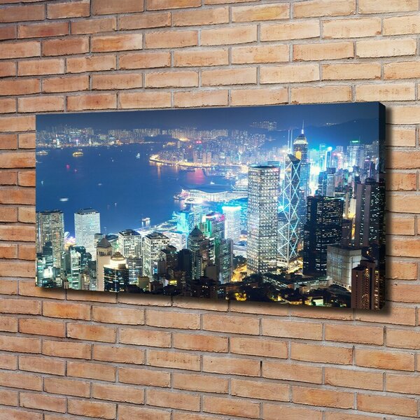 Tablou pe pânză canvas Hong Kong pe timp de noapte