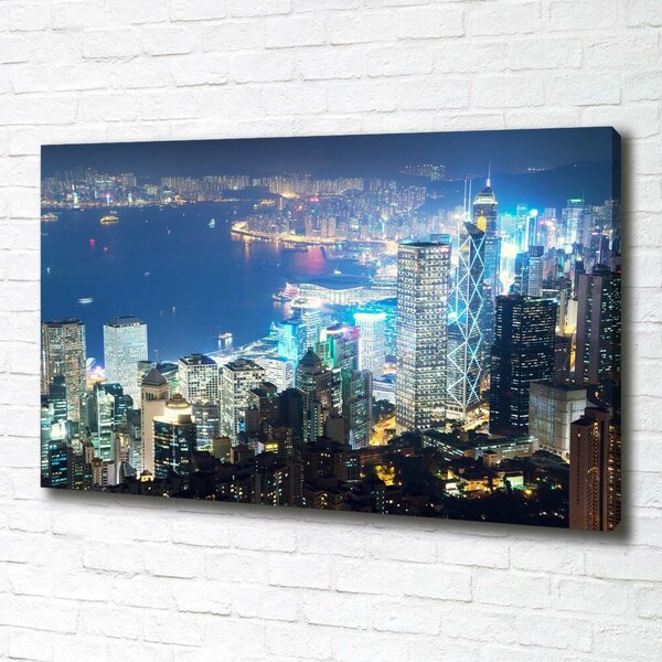 Tablou pe pânză canvas Hong Kong pe timp de noapte