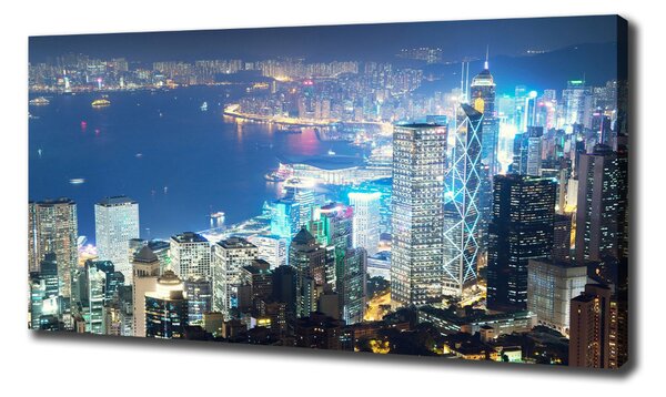 Tablou pe pânză canvas Hong Kong pe timp de noapte
