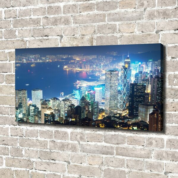 Tablou pe pânză canvas Hong Kong pe timp de noapte