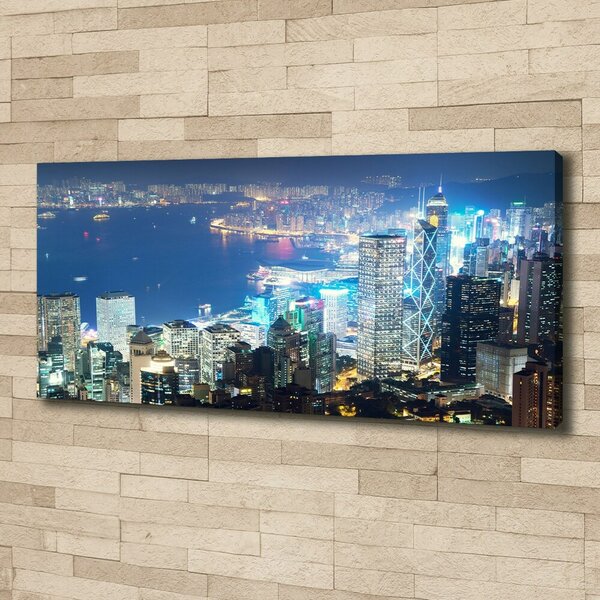 Tablou pe pânză canvas Hong Kong pe timp de noapte