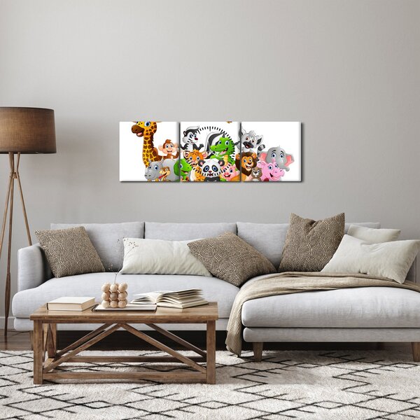 Tablou - Animale (cu ceas) (90x30 cm)