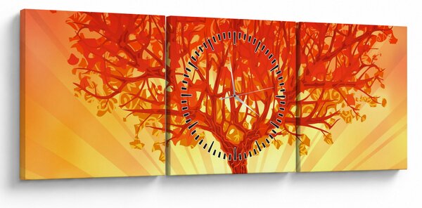 Tablou - Copac în lumina soarelui (cu ceas) (90x30 cm)